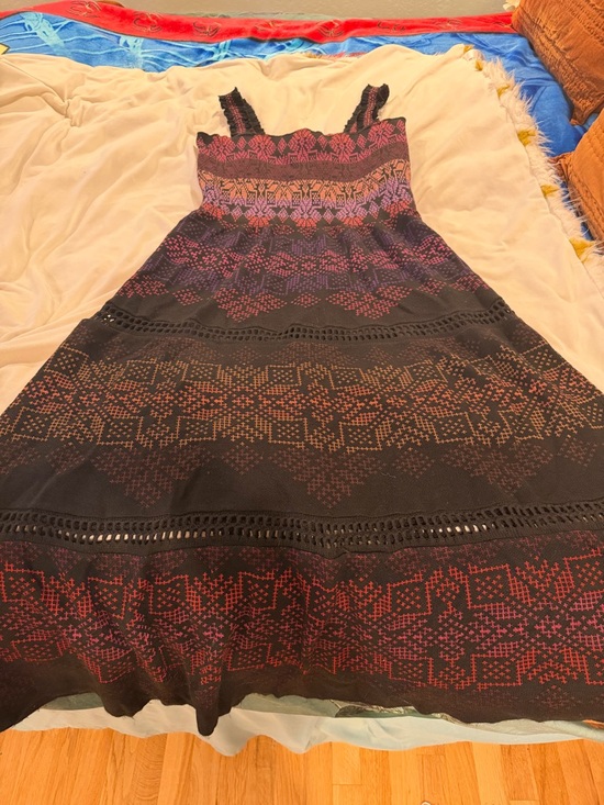 Anthropologie Cecilia Prado Abstract Maxi Sweater Dress Women’s Medium - Picture 6 of 9